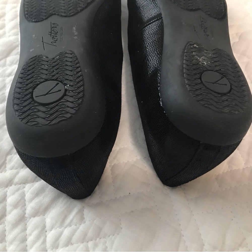 Trotters Samantha Black Lizard Leather Loafers Ballet Flats Size 6M - Picture 8 of 9
